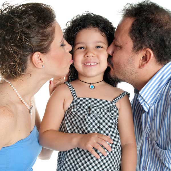 Parents kissing daughter instead of reacting negatively