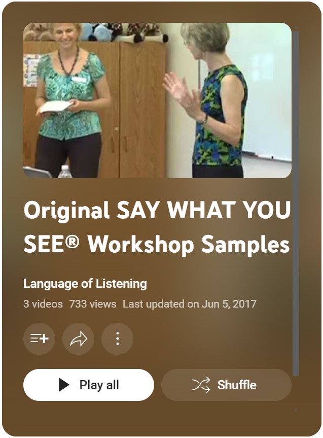Playlist of SAY WHAT YOU SEE® Workshop Samples
